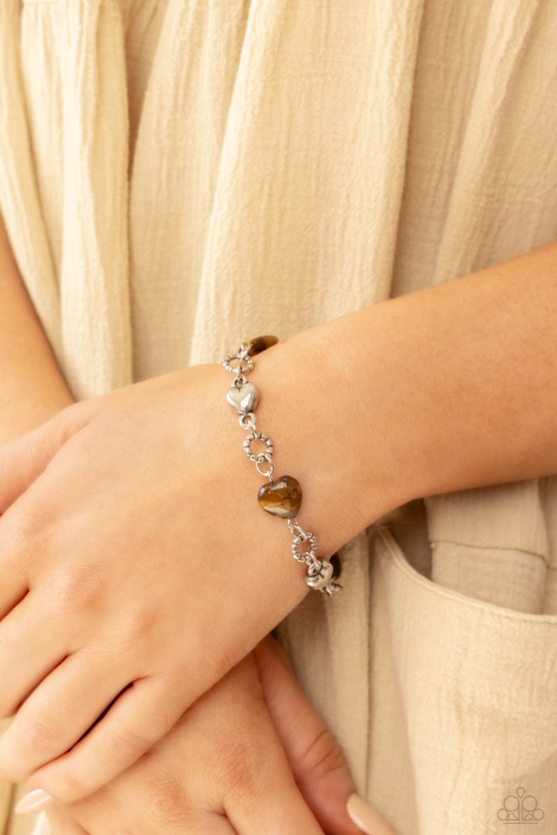 I Can Feel Your Heartbeat - Brown Bracelet - Paparazzi Accessories