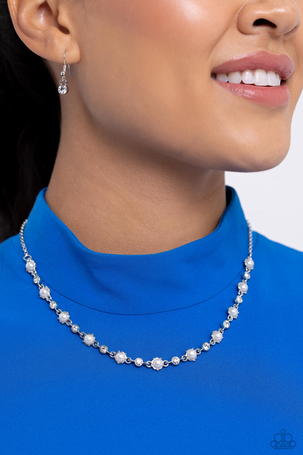 Pronged Passion - White Necklace - Paparazzi Accessories