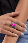 Flower SWIRL - Pink Ring - Paparazzi Accessories