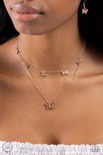 Butterfly Beacon - Rose Gold Necklace - Paparazzi Accessories