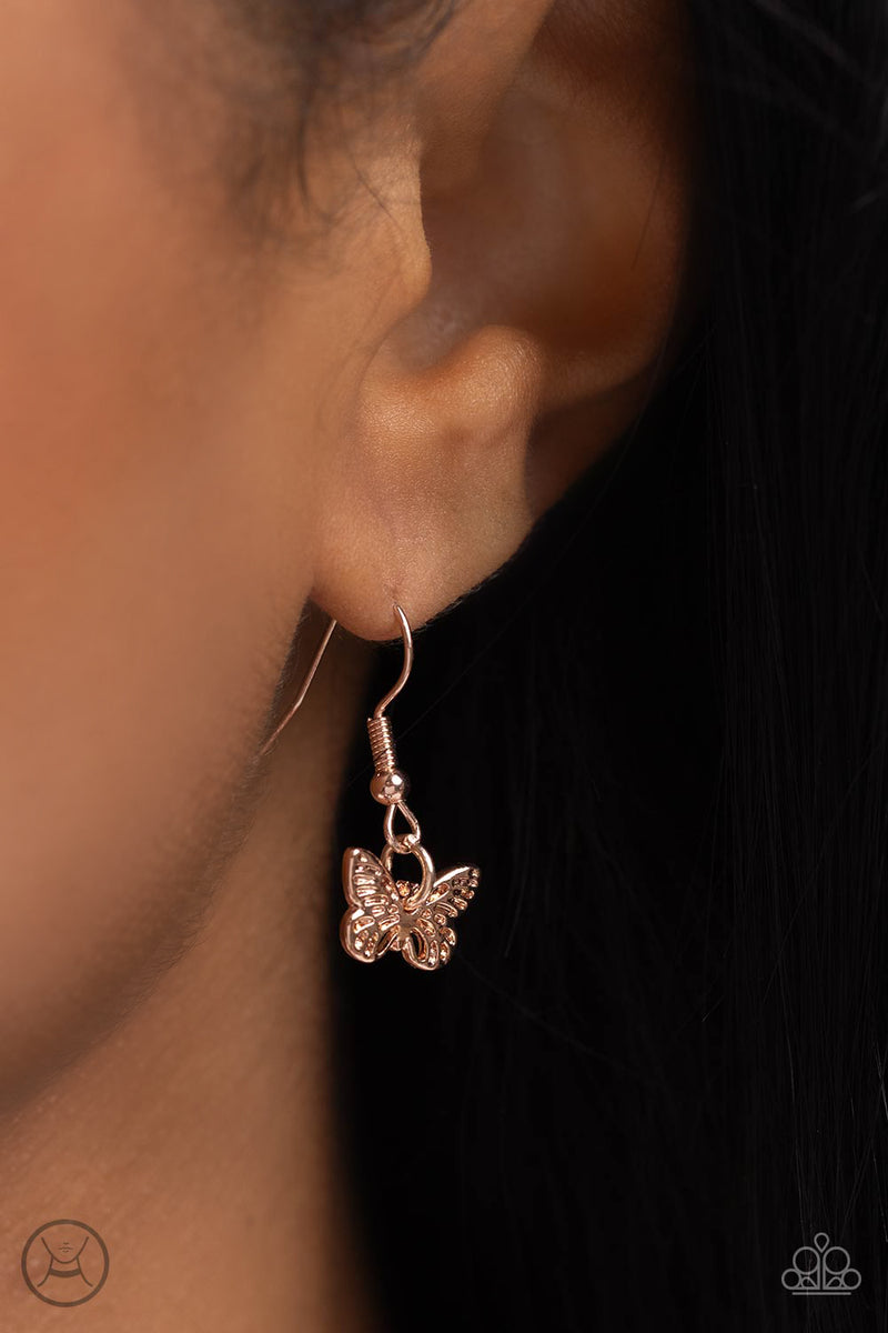 Butterfly Beacon - Rose Gold Necklace - Paparazzi Accessories