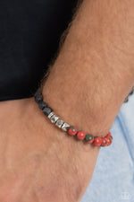 Defaced Deed - Orange Bracelet - Paparazzi Accessories