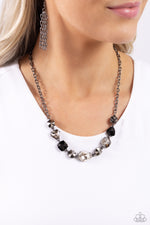 Emphatic Edge - Black Necklace - Paparazzi Accessories