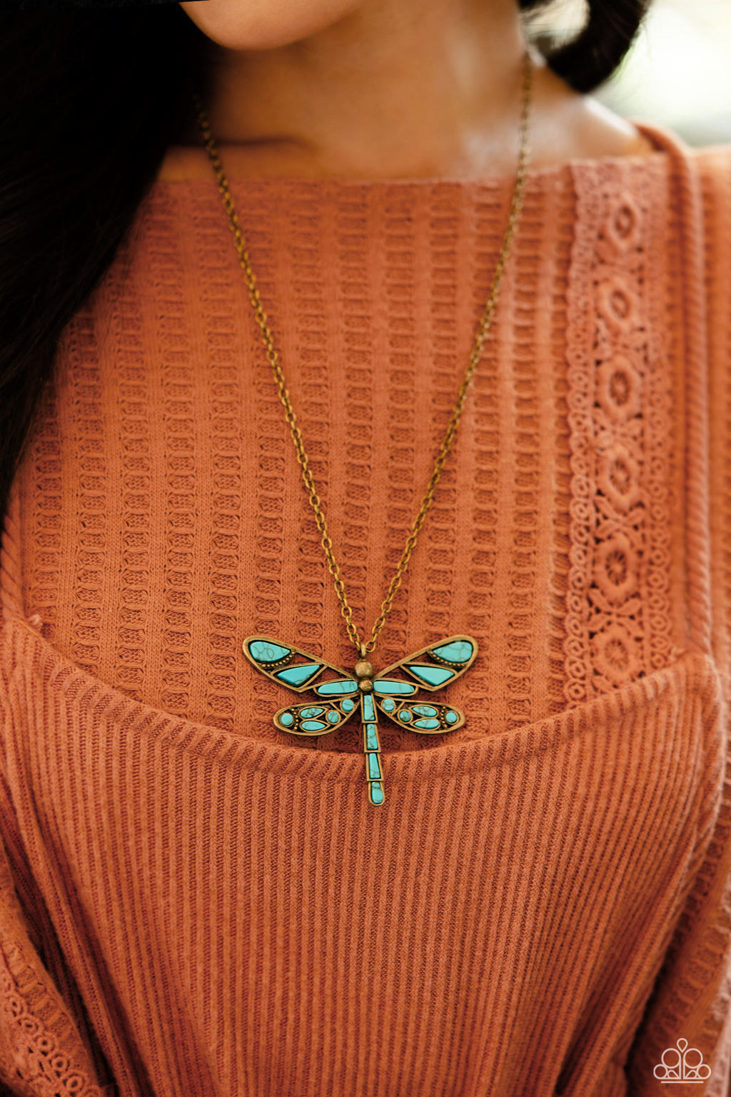FLYING Low - Brass Necklace - Paparazzi Accessories