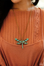 FLYING Low - Brass Necklace - Paparazzi Accessories
