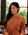 FLYING Low - Brass Necklace - Paparazzi Accessories