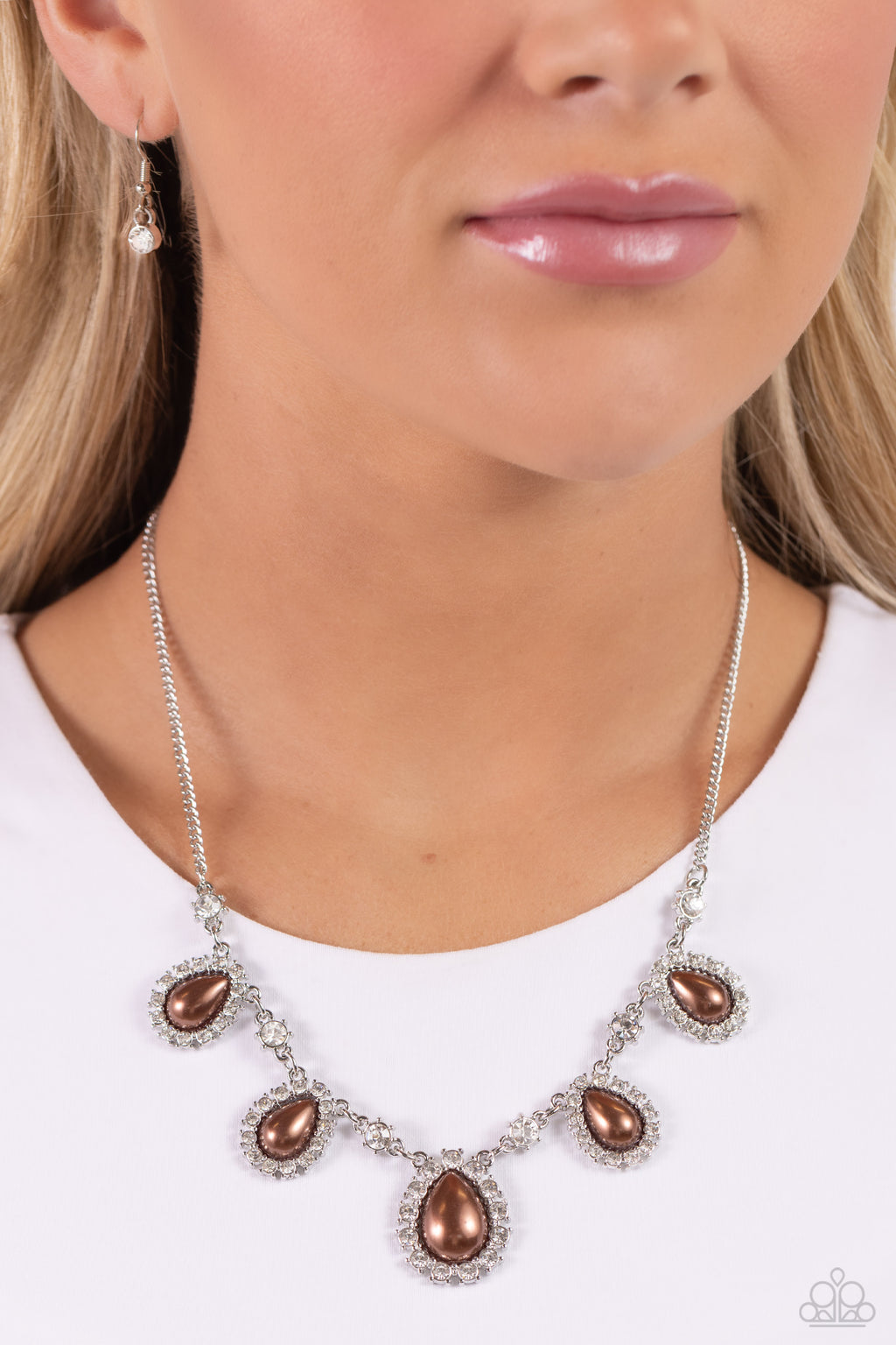Teardrop Team - Brown Necklace - Paparazzi Accessories