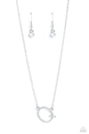 INITIALLY Yours - Silver - Complete Set Necklace - Paparazzi Accessories