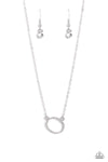 INITIALLY Yours - Silver - Complete Set Necklace - Paparazzi Accessories