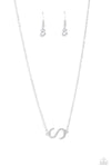 INITIALLY Yours - Silver - Complete Set Necklace - Paparazzi Accessories