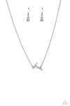 INITIALLY Yours - Silver - Complete Set Necklace - Paparazzi Accessories