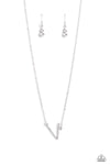 INITIALLY Yours - Silver - Complete Set Necklace - Paparazzi Accessories