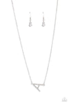 INITIALLY Yours - Silver - Complete Set Necklace - Paparazzi Accessories