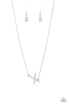 INITIALLY Yours - Silver - Complete Set Necklace - Paparazzi Accessories