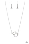 INITIALLY Yours - Silver - Complete Set Necklace - Paparazzi Accessories