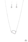 INITIALLY Yours - Silver - Complete Set Necklace - Paparazzi Accessories