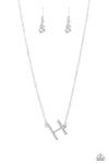 INITIALLY Yours - Silver - Complete Set Necklace - Paparazzi Accessories