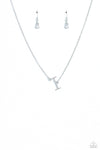 INITIALLY Yours - Silver - Complete Set Necklace - Paparazzi Accessories