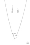 INITIALLY Yours - Silver - Complete Set Necklace - Paparazzi Accessories