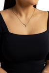 INITIALLY Yours - Silver - Complete Set Necklace - Paparazzi Accessories