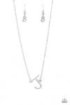 INITIALLY Yours - Silver - Complete Set Necklace - Paparazzi Accessories