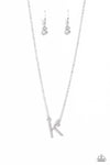 INITIALLY Yours - Silver - Complete Set Necklace - Paparazzi Accessories