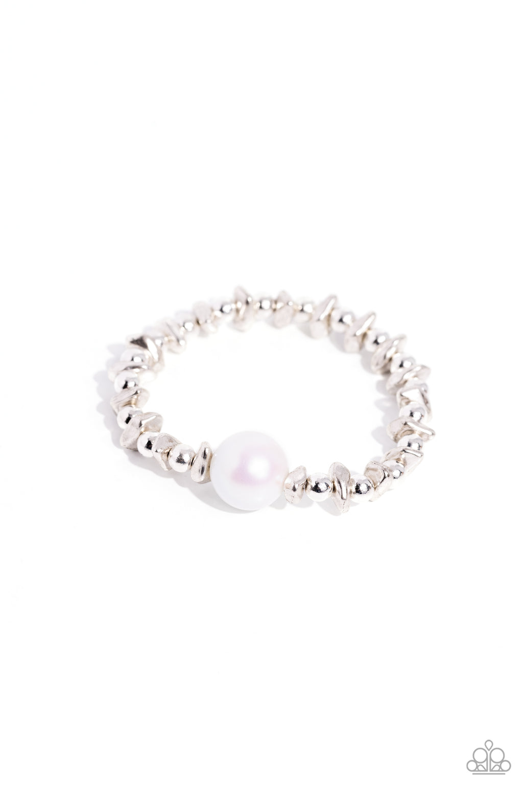 five-dollar-jewelry-chiseled-class-white-bracelet-paparazzi-accessories