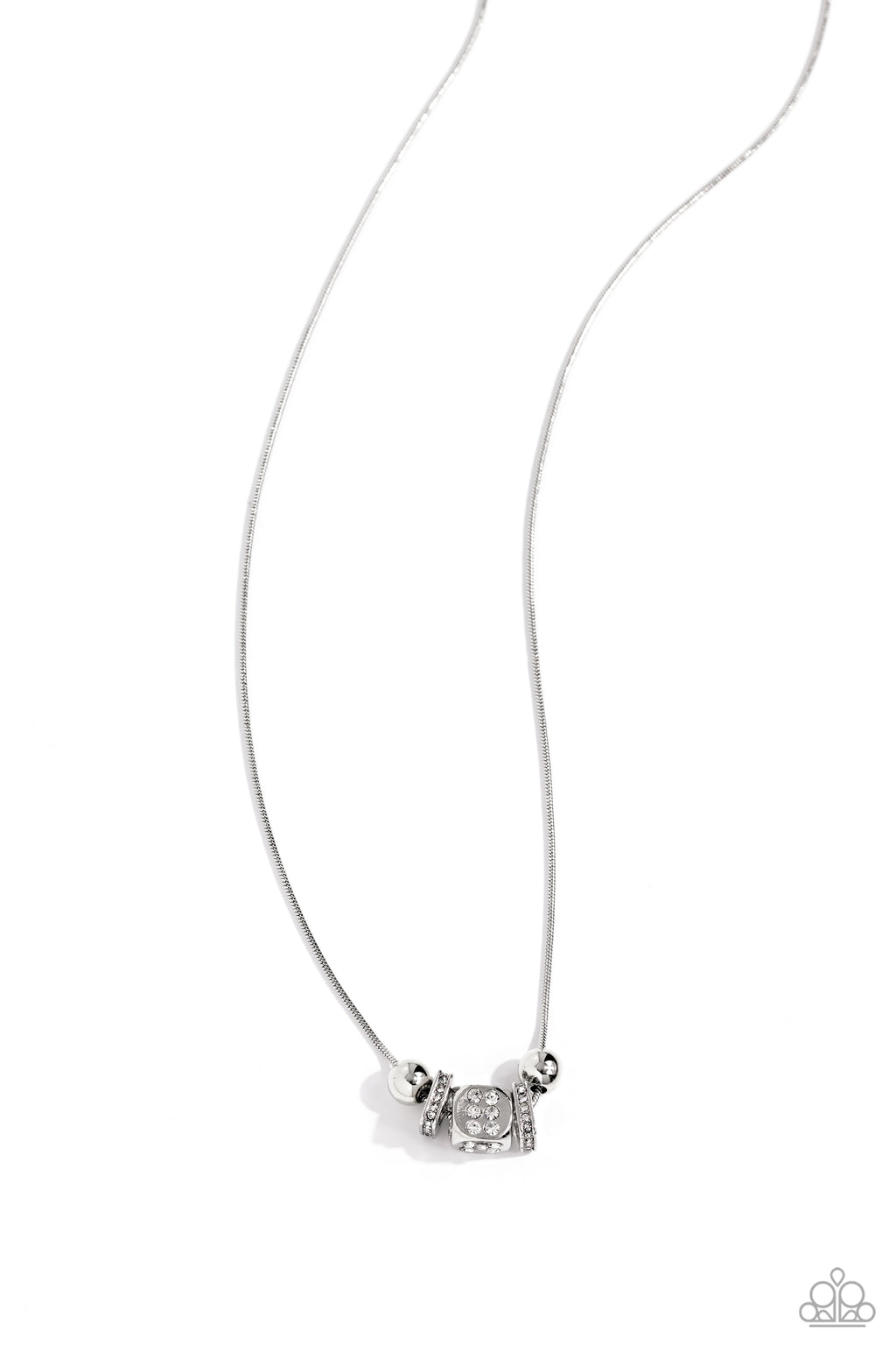 five-dollar-jewelry-rolling-the-dice-white-necklace-paparazzi-accessories