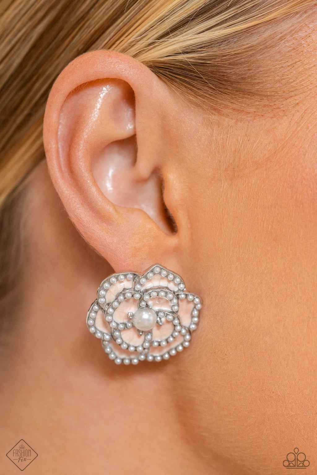 Suave Sensation - White Post Earrings - Paparazzi Accessories
