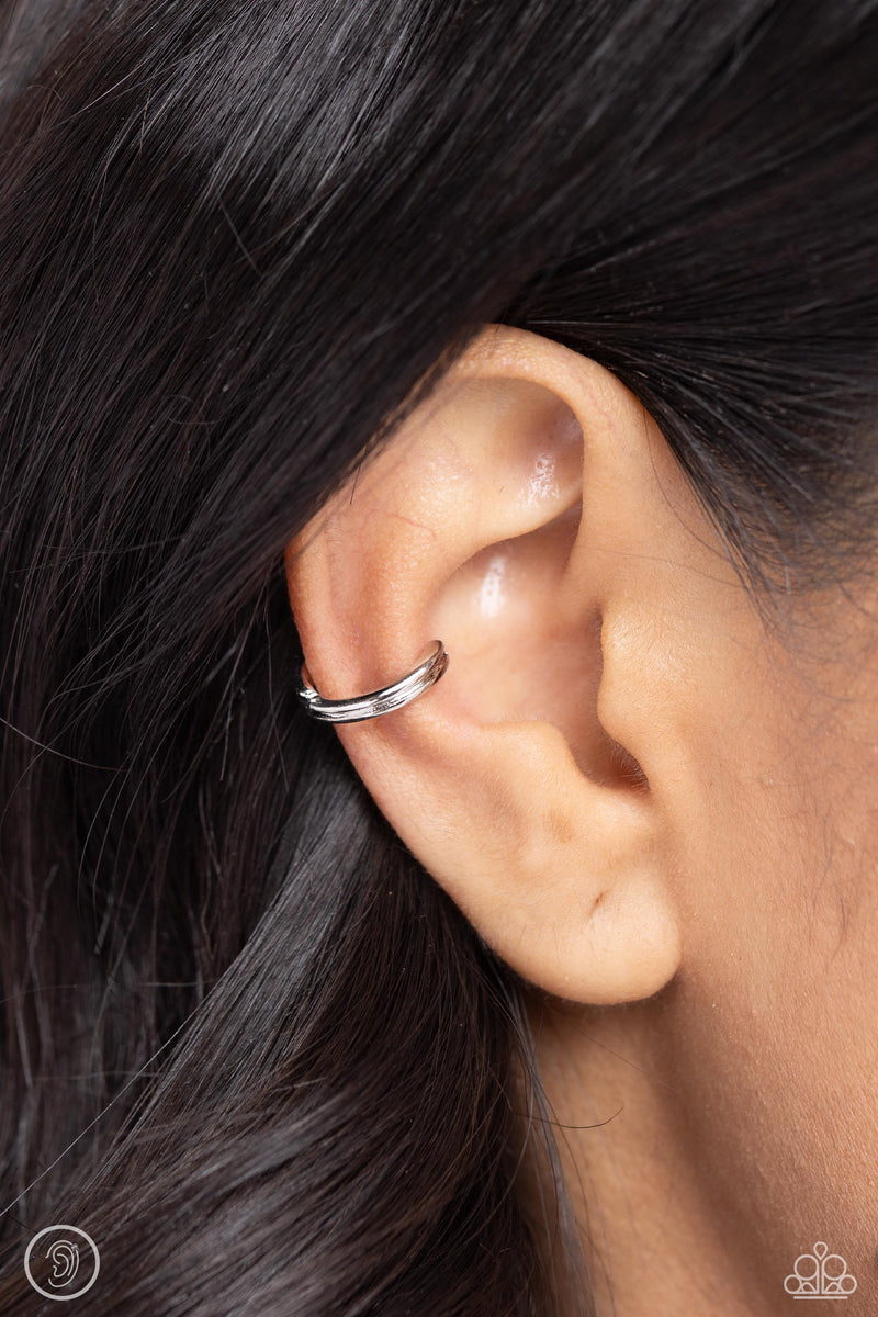 Linear Legacy - Silver Cuff Earrings - Paparazzi Accessories