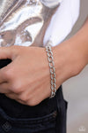Freethinking Finish - White Bracelet - Paparazzi Accessories