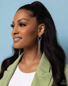 Elongated Effervescence - White Post Earrings - Paparazzi Accessories